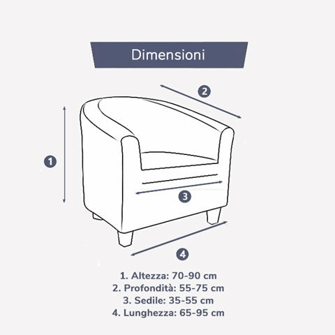Dimensioni Copripoltrona 1 Posti | Copri Moderna