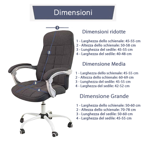 Dimensioni Coprisedia Ufficio Jacquard | Copri Moderna